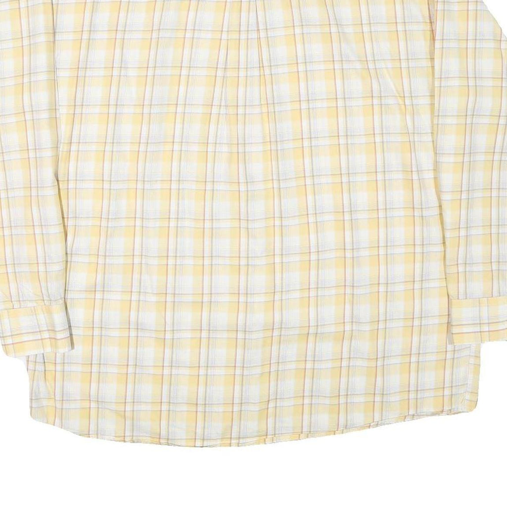 WRANGLER Mens Yellow & White Check Shirt 2XL Button Down Cotton Blend Casual