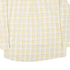 WRANGLER Mens Yellow & White Check Shirt 2XL Button Down Cotton Blend Casual