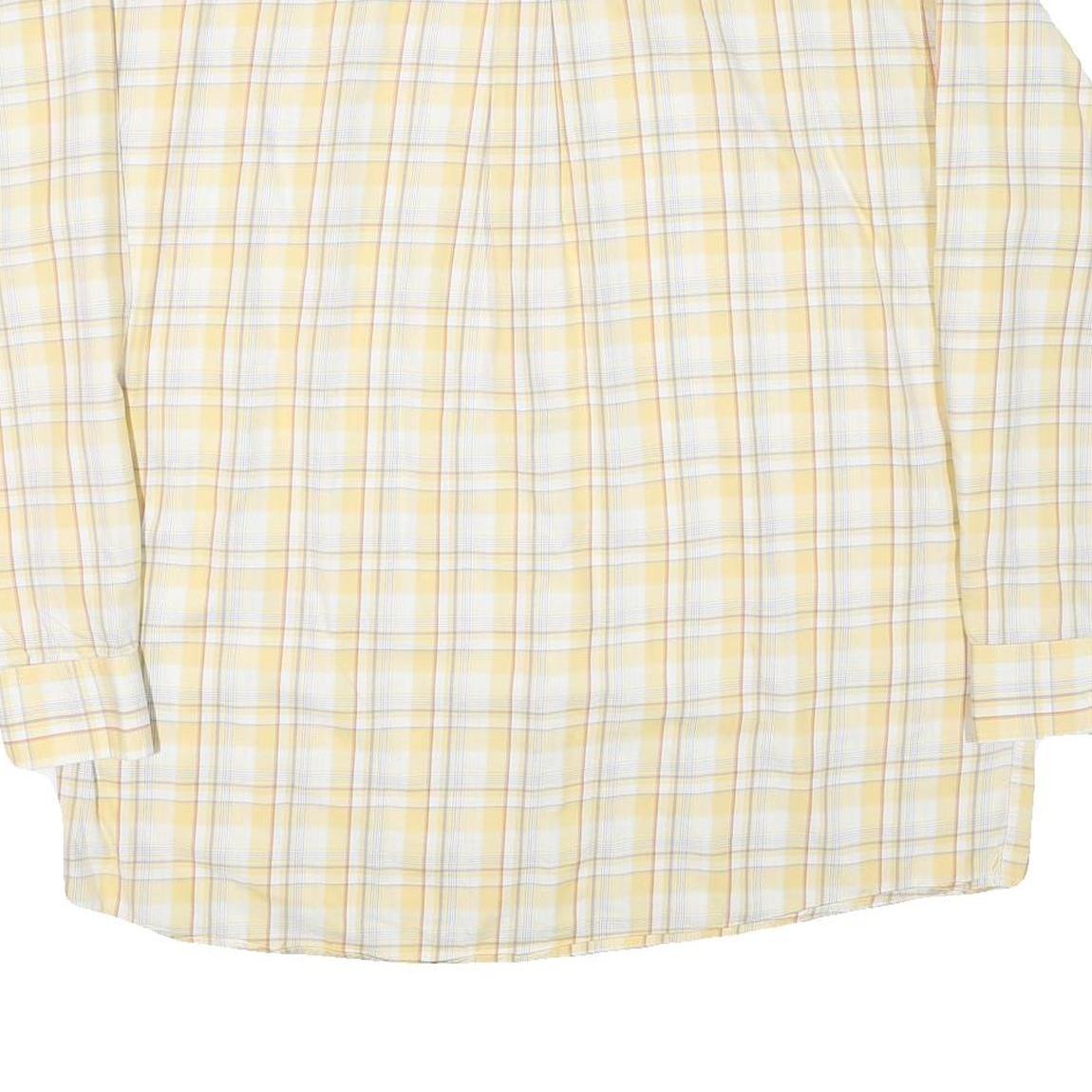 WRANGLER Mens Yellow & White Check Shirt 2XL Button Down Cotton Blend Casual