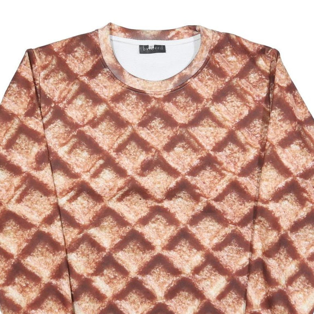 BELOVED Womens Brown Crew Neck M Printed Polyester Sweatshirt Pullover