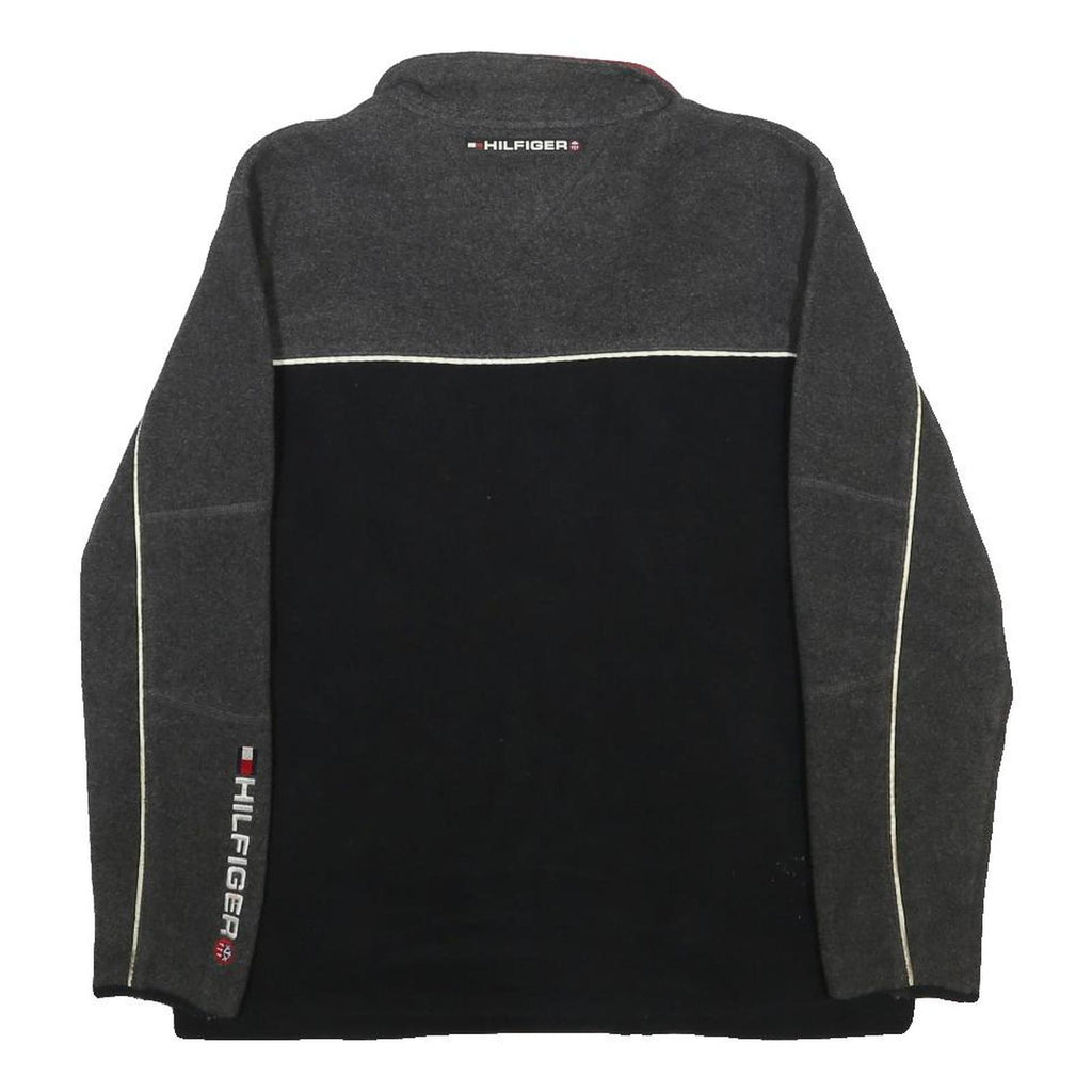 TOMMY HILFIGER Mens Black & Grey Colourblock Zip Jacket S Polyester Cold Pro