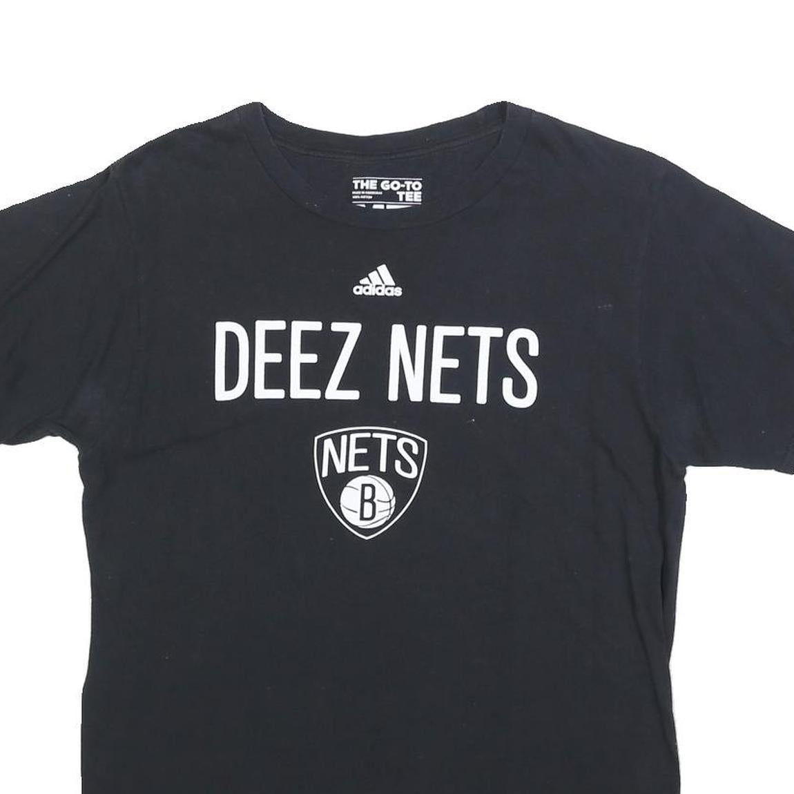 ADIDAS Mens Black Deez Nets Graphic T-Shirt M Short Sleeve Crew Neck Sportswear