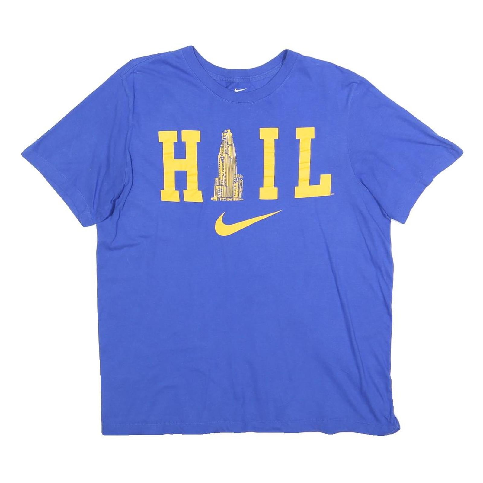 NIKE Mens Blue H I L Graphic Short Sleeve Crew Neck T-Shirt L Cotton Blend