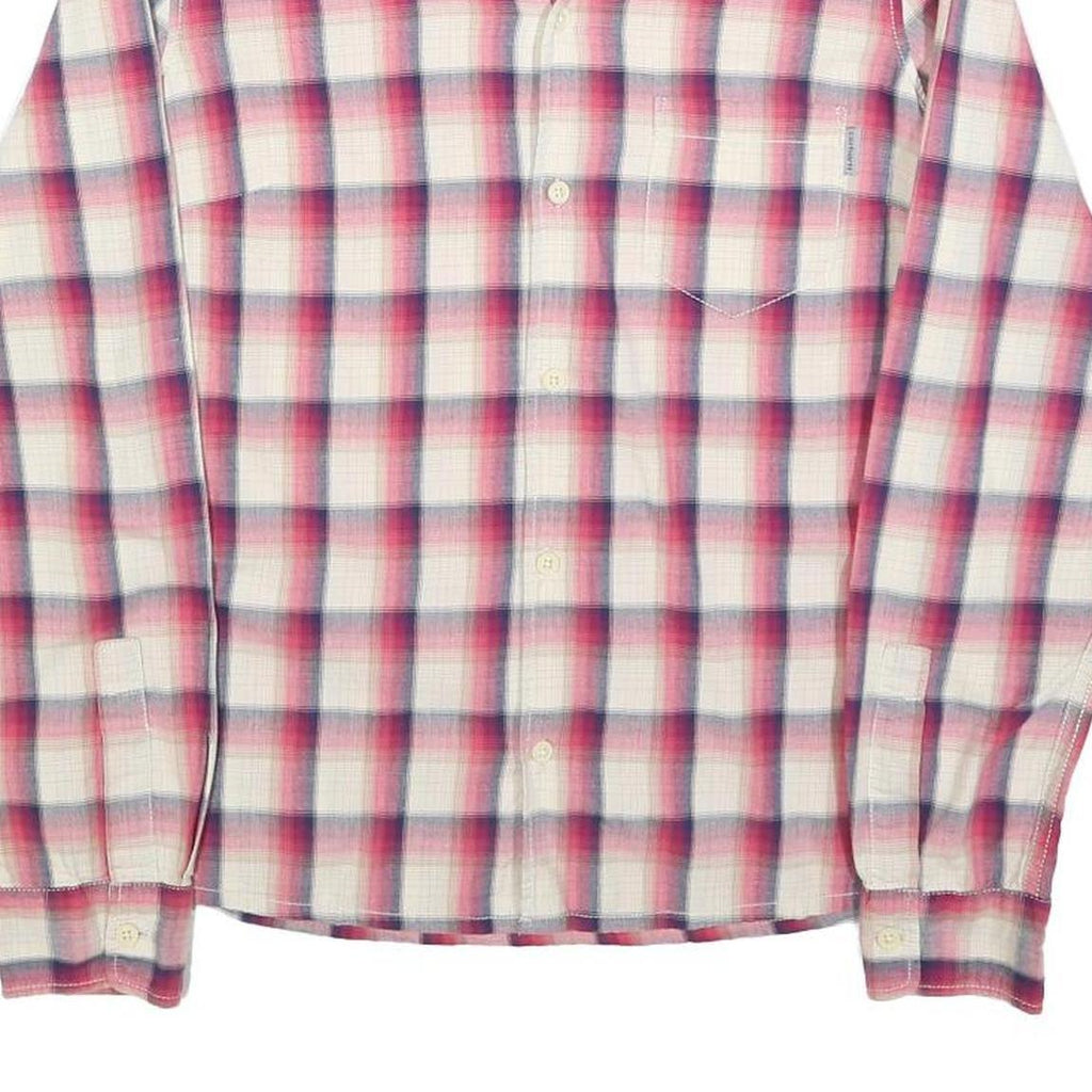 CARHARTT Womens White & Pink Check Shirt S Long Sleeve Button Down Cotton Blend