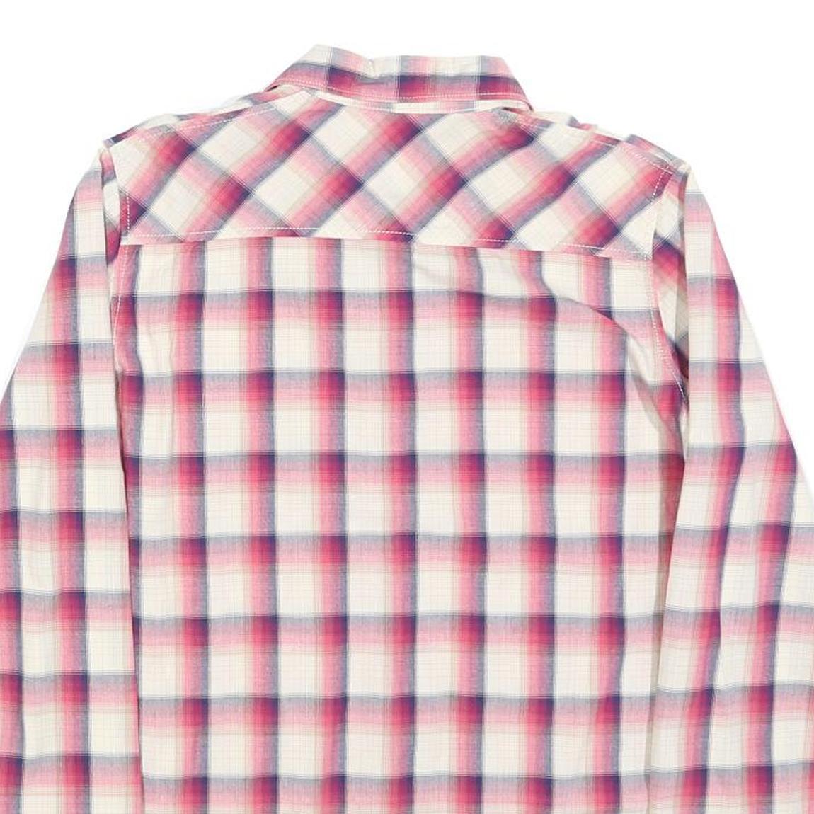 CARHARTT Womens White & Pink Check Shirt S Long Sleeve Button Down Cotton Blend