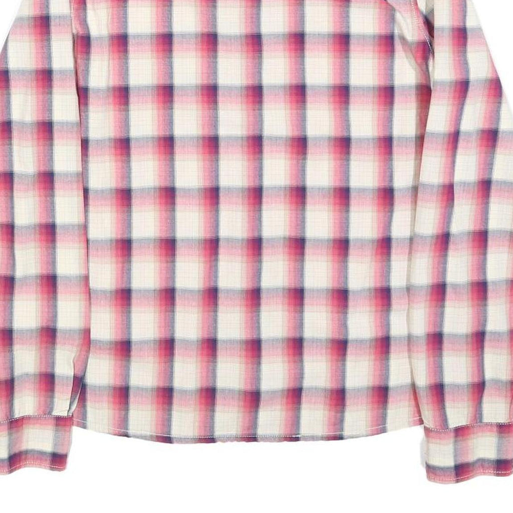 CARHARTT Womens White & Pink Check Shirt S Long Sleeve Button Down Cotton Blend