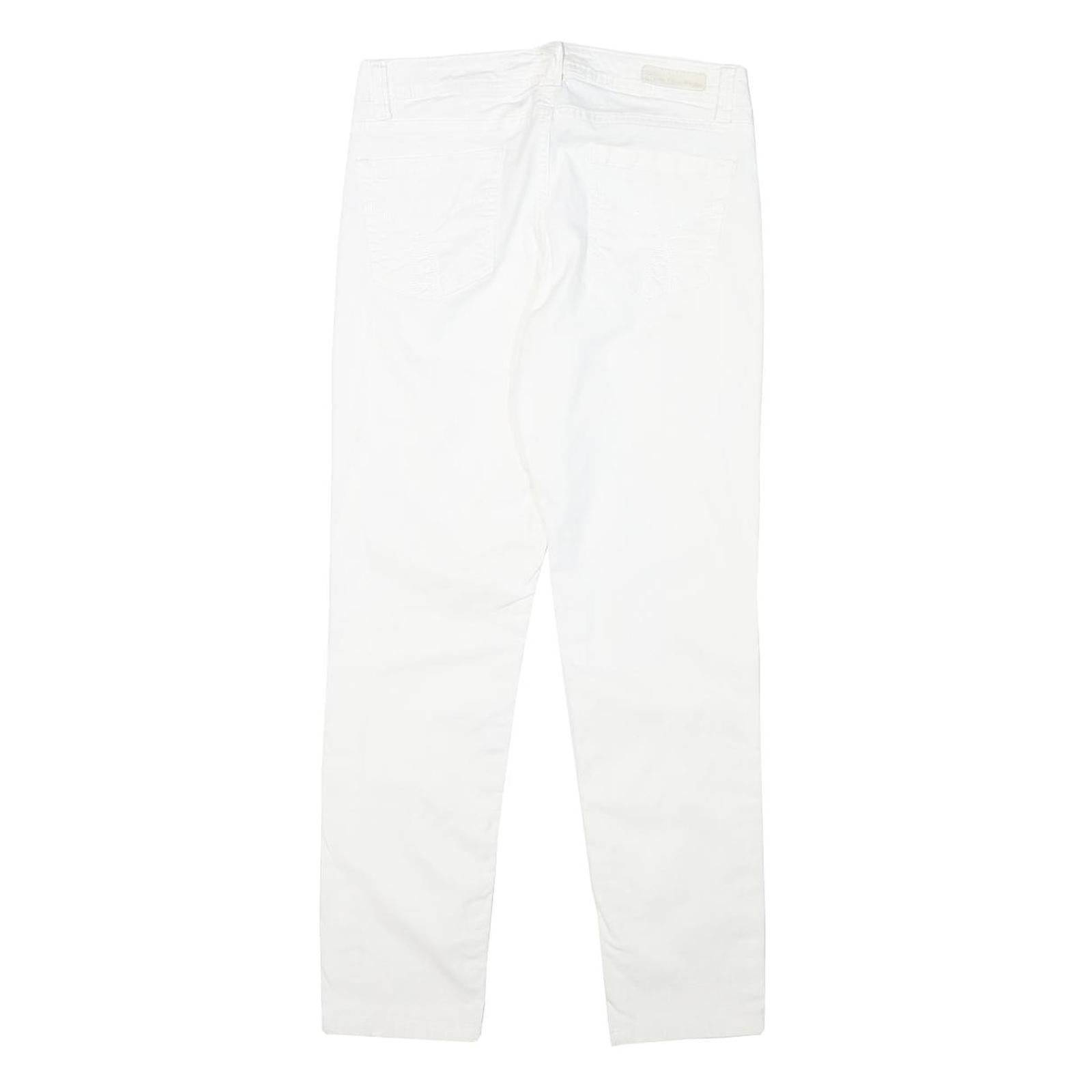 CALVIN KLEIN Womens Cotton Blend White Slim Skinny Trousers W27 L25