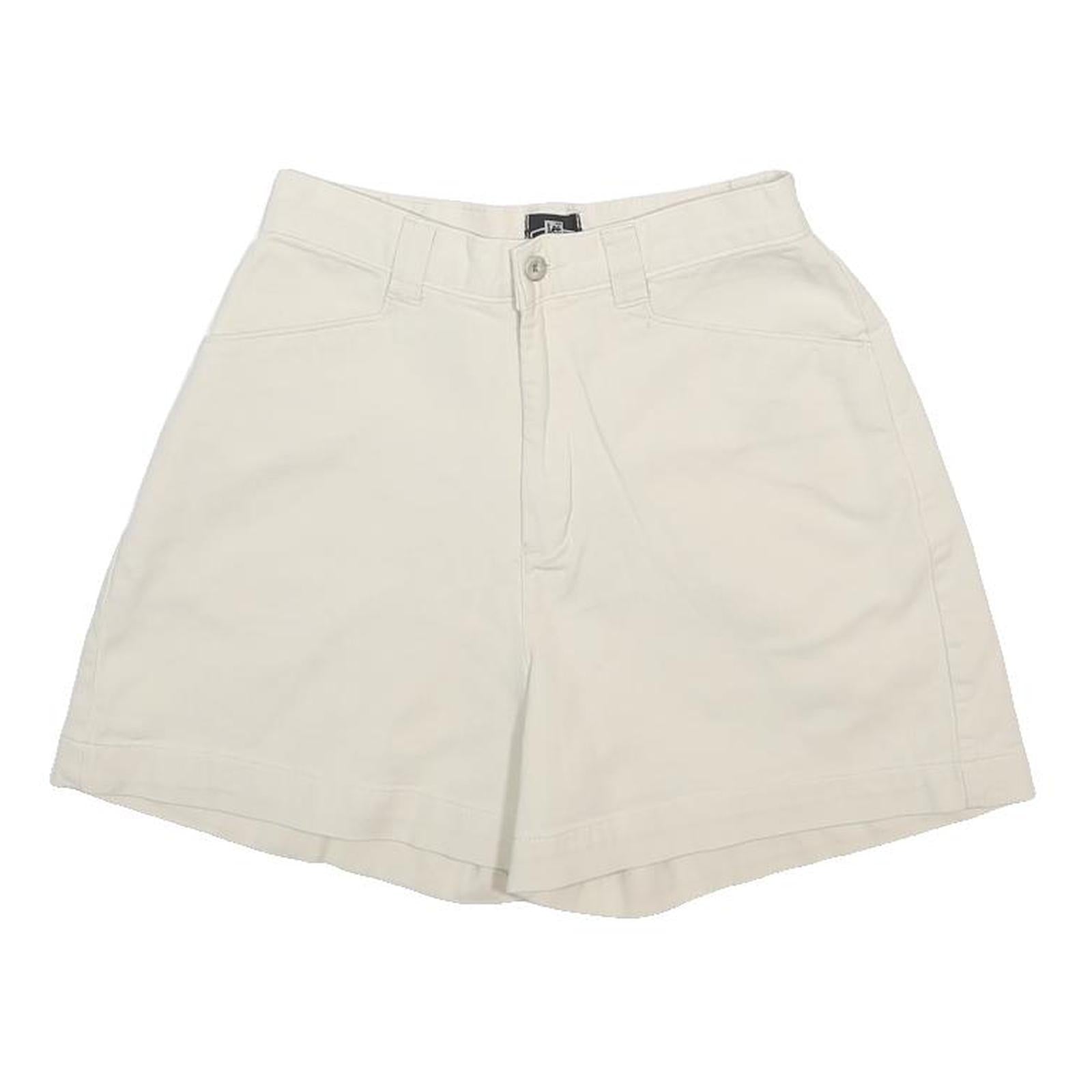 LEE Womens Shorts White Casual Plain XS W24 Cotton Blend Summer