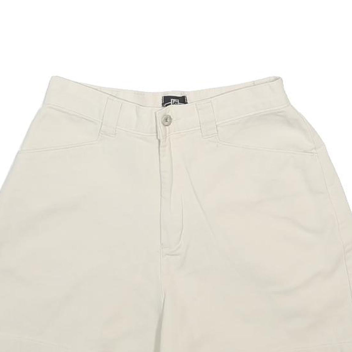 LEE Womens Shorts White Casual Plain XS W24 Cotton Blend Summer