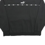 PUMA Mens Black Crew Neck Sweatshirt XL Cotton Blend Logo Tape Casual