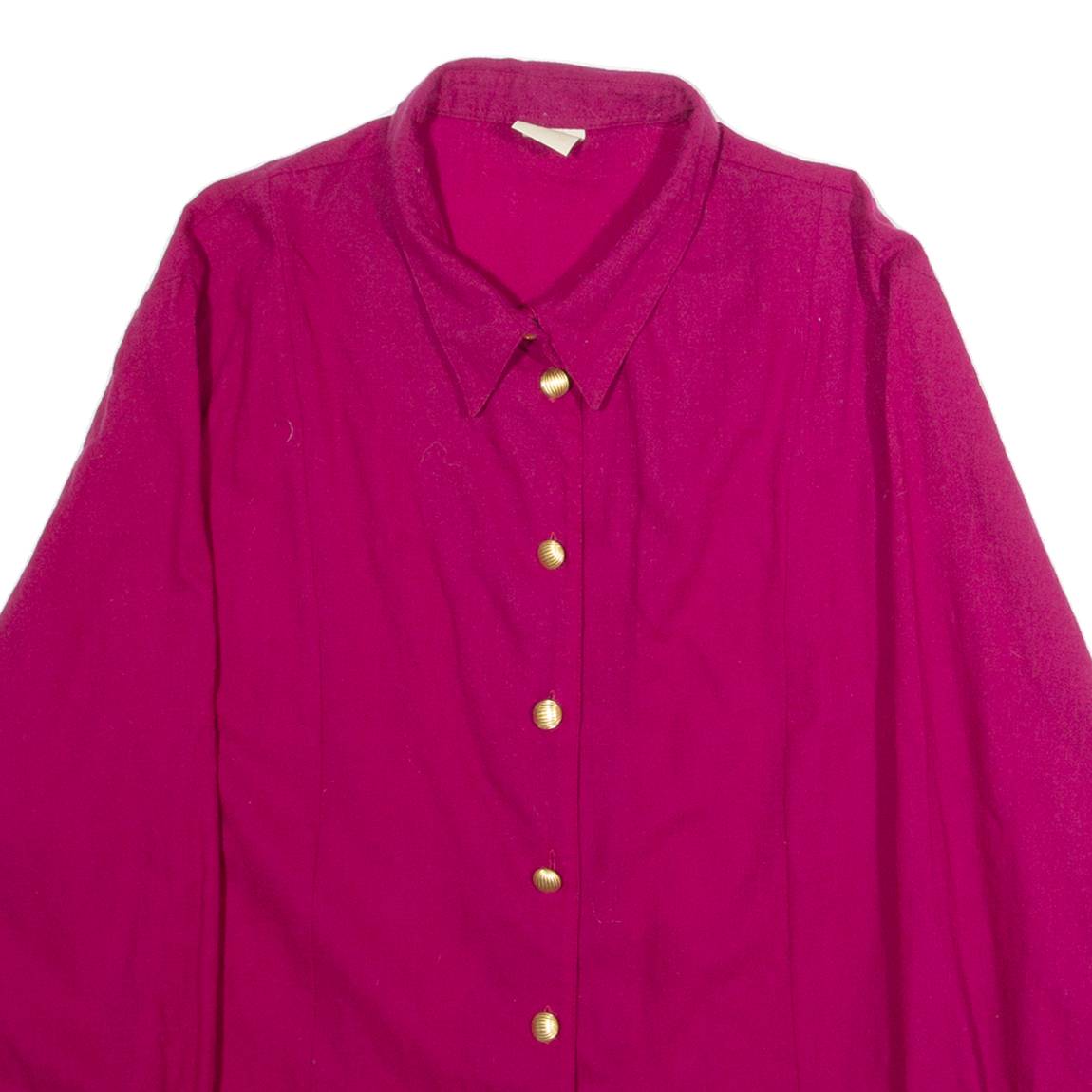 MARIETTE Womens Shirt Purple Collared Long Sleeve L