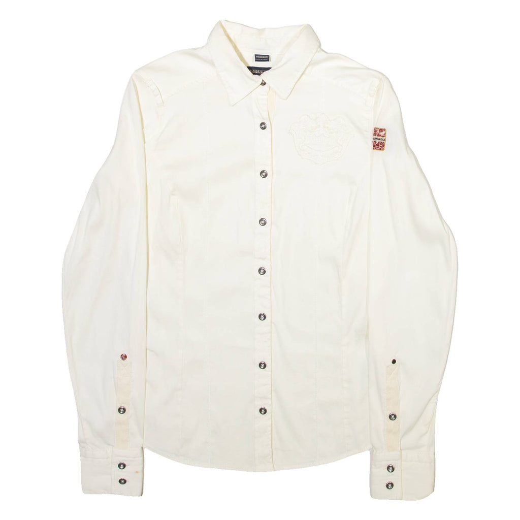NAPAPIJRI Womens Plain Shirt Beige Long Sleeve XS