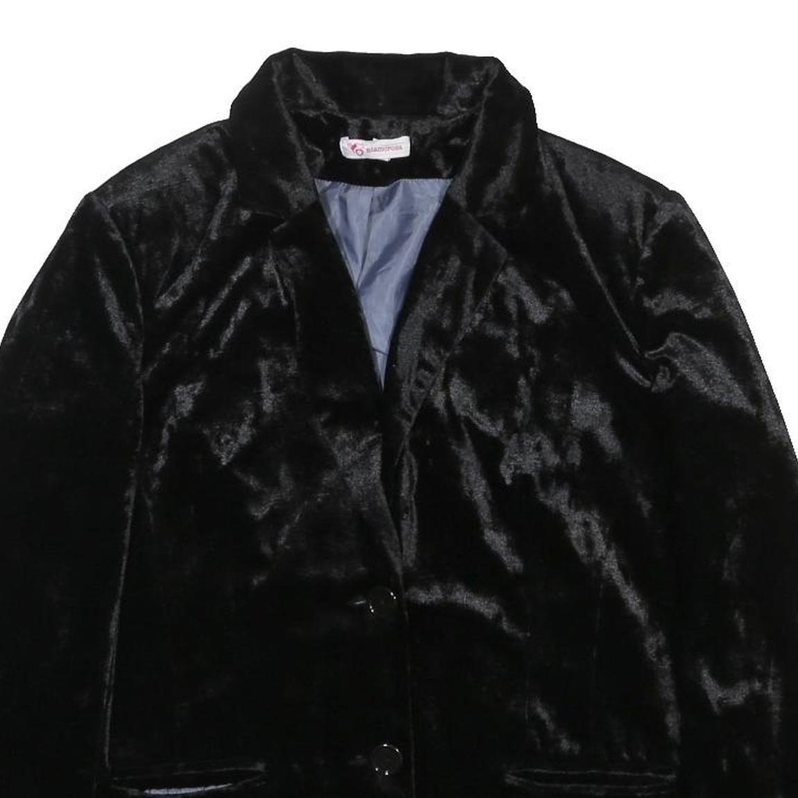 GLAMOROSA Womens Black Velvet Jacket UK 18 Button Closure Regular Fit Elegant