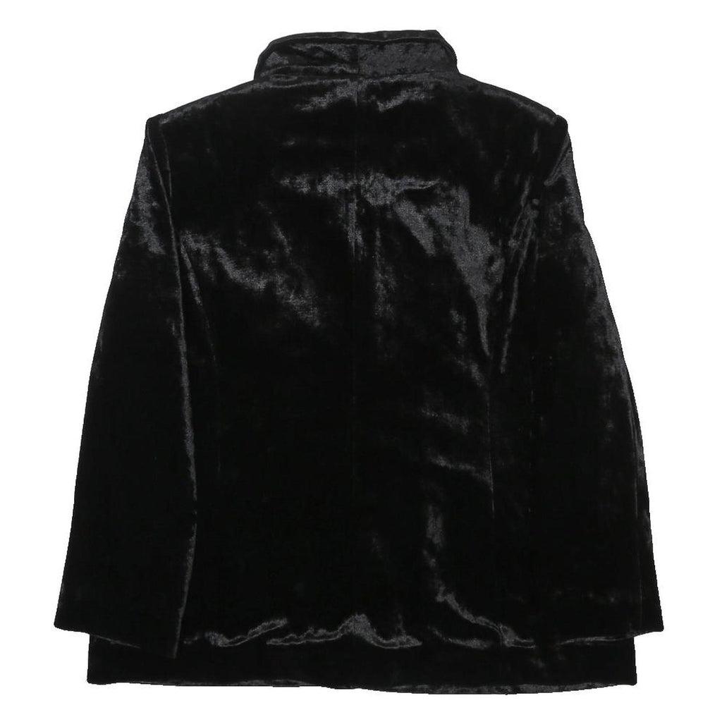 GLAMOROSA Womens Black Velvet Jacket UK 18 Button Closure Regular Fit Elegant