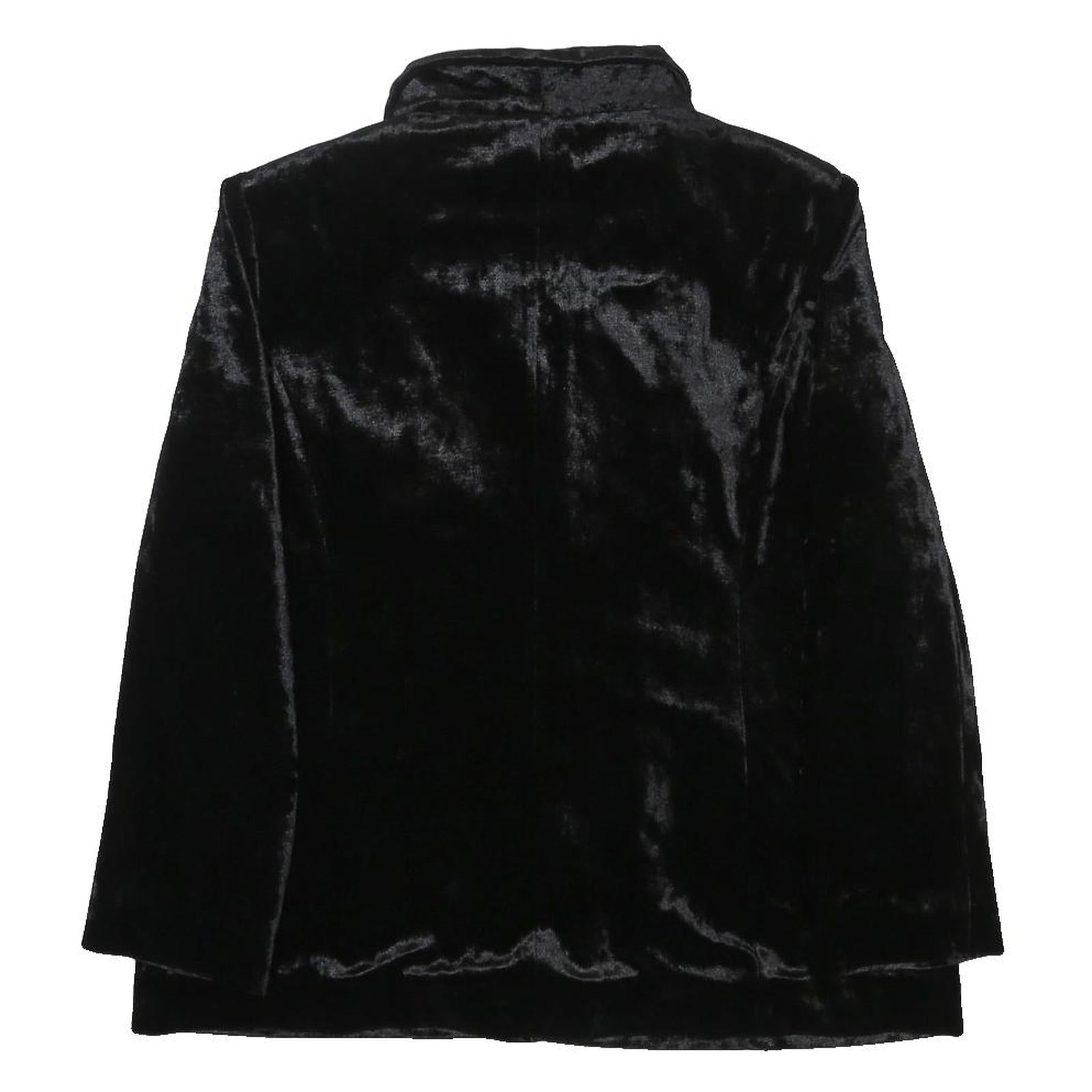 GLAMOROSA Womens Black Velvet Jacket UK 18 Button Closure Regular Fit Elegant