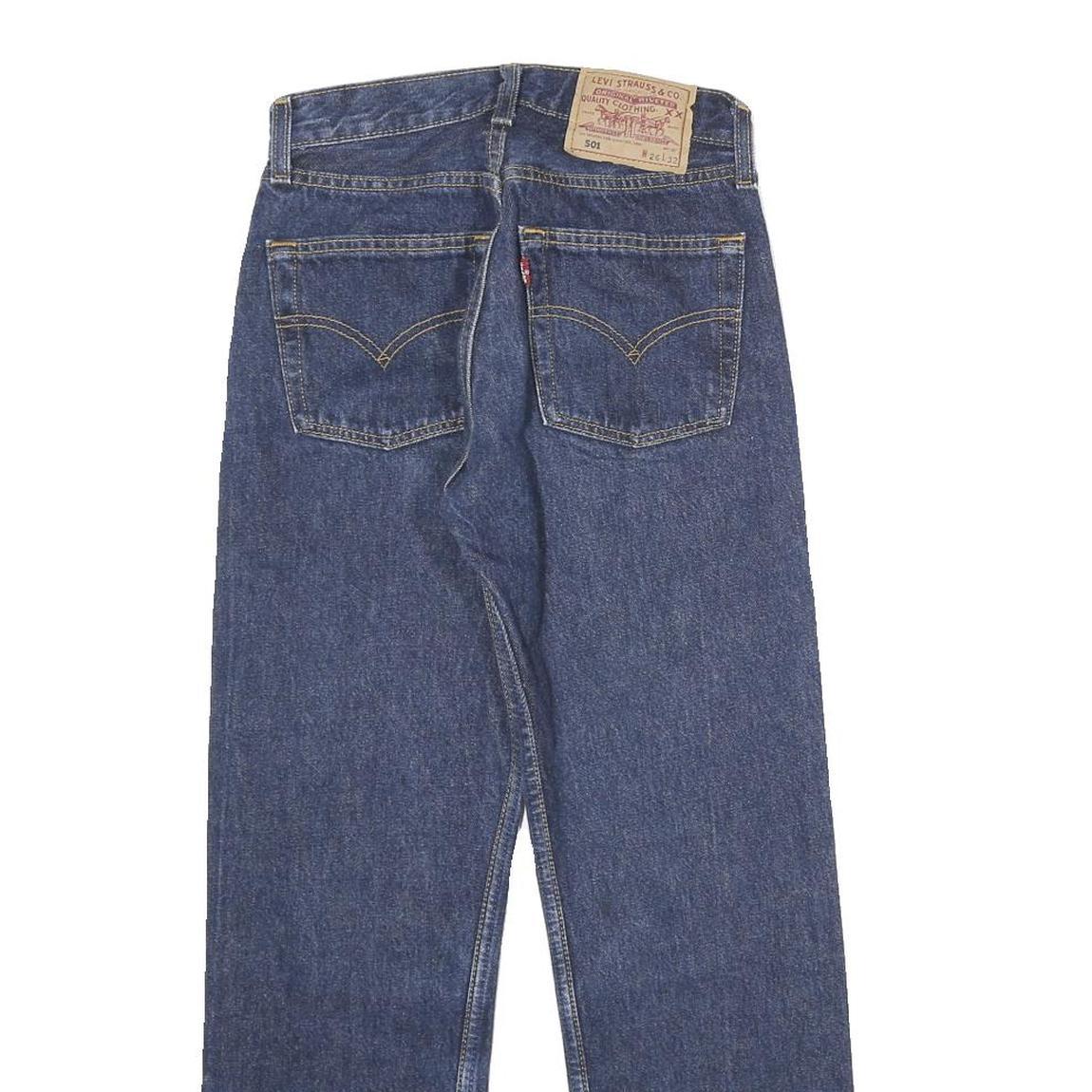 LEVI'S 501 Mens Jeans Blue Classic Straight Denim W26 L26 Button Cotton