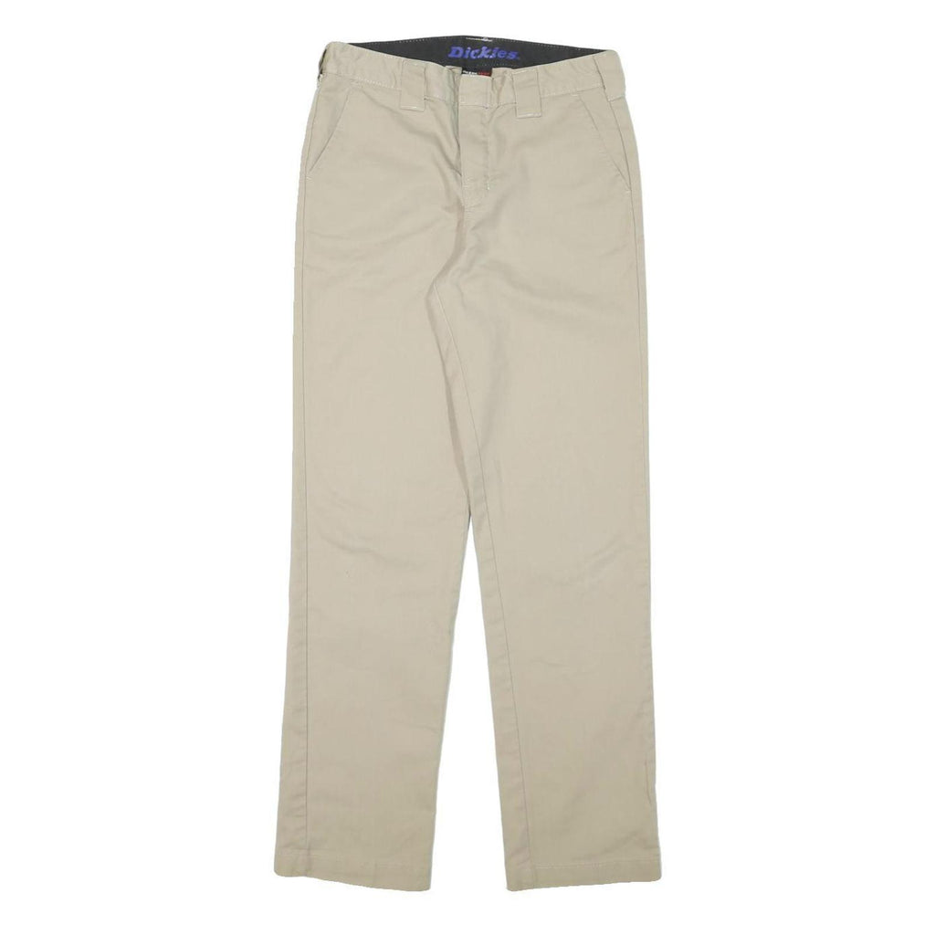 DICKIES Mens Cotton Blend Beige Regular Straight Trousers W27 L28 Workwear