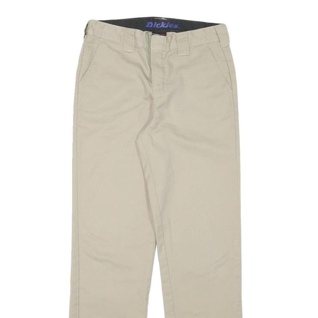 DICKIES Mens Cotton Blend Beige Regular Straight Trousers W27 L28 Workwear