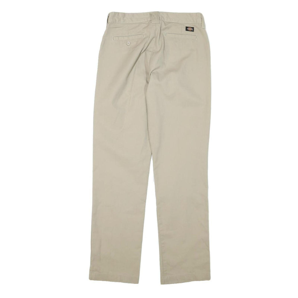 DICKIES Mens Cotton Blend Beige Regular Straight Trousers W27 L28 Workwear