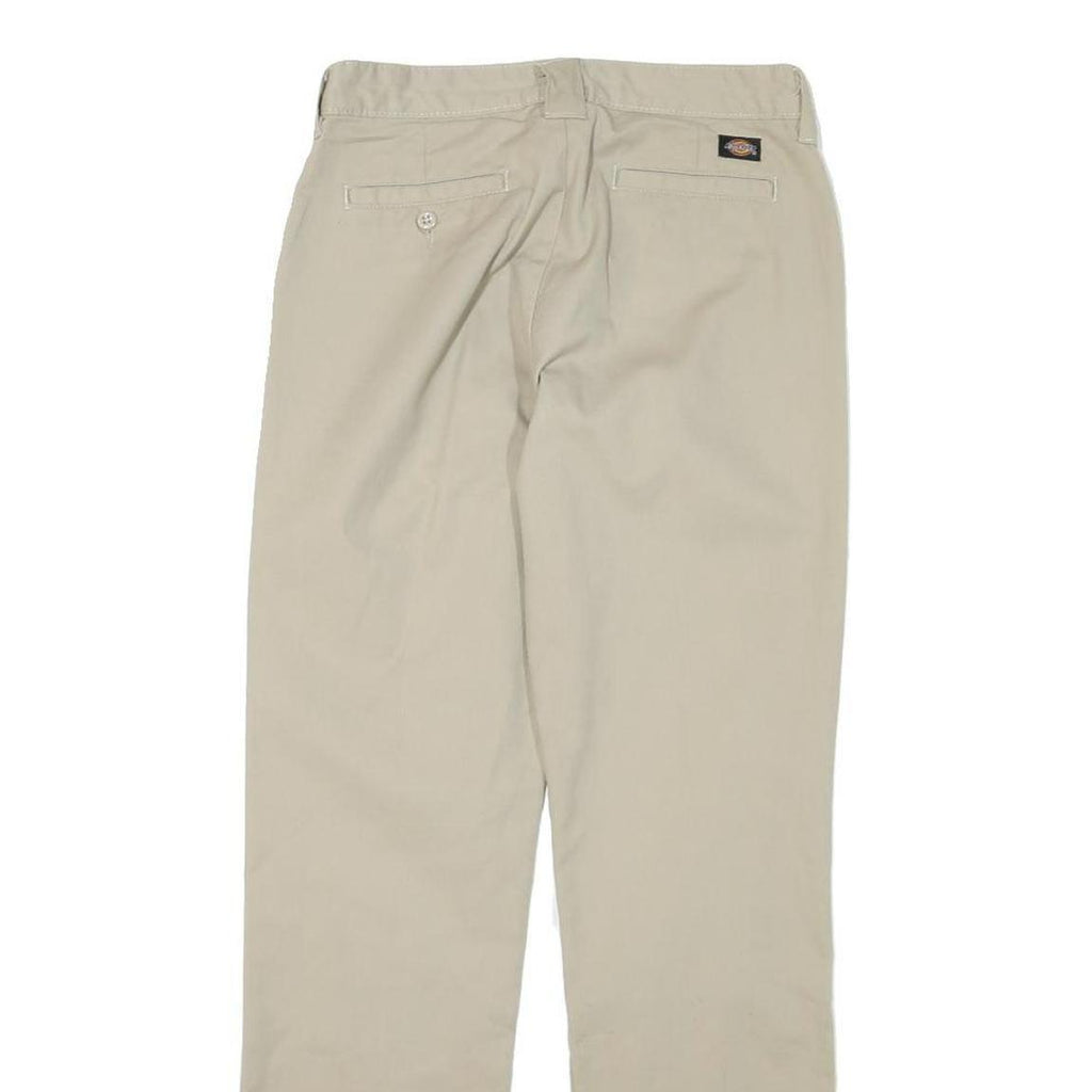DICKIES Mens Cotton Blend Beige Regular Straight Trousers W27 L28 Workwear