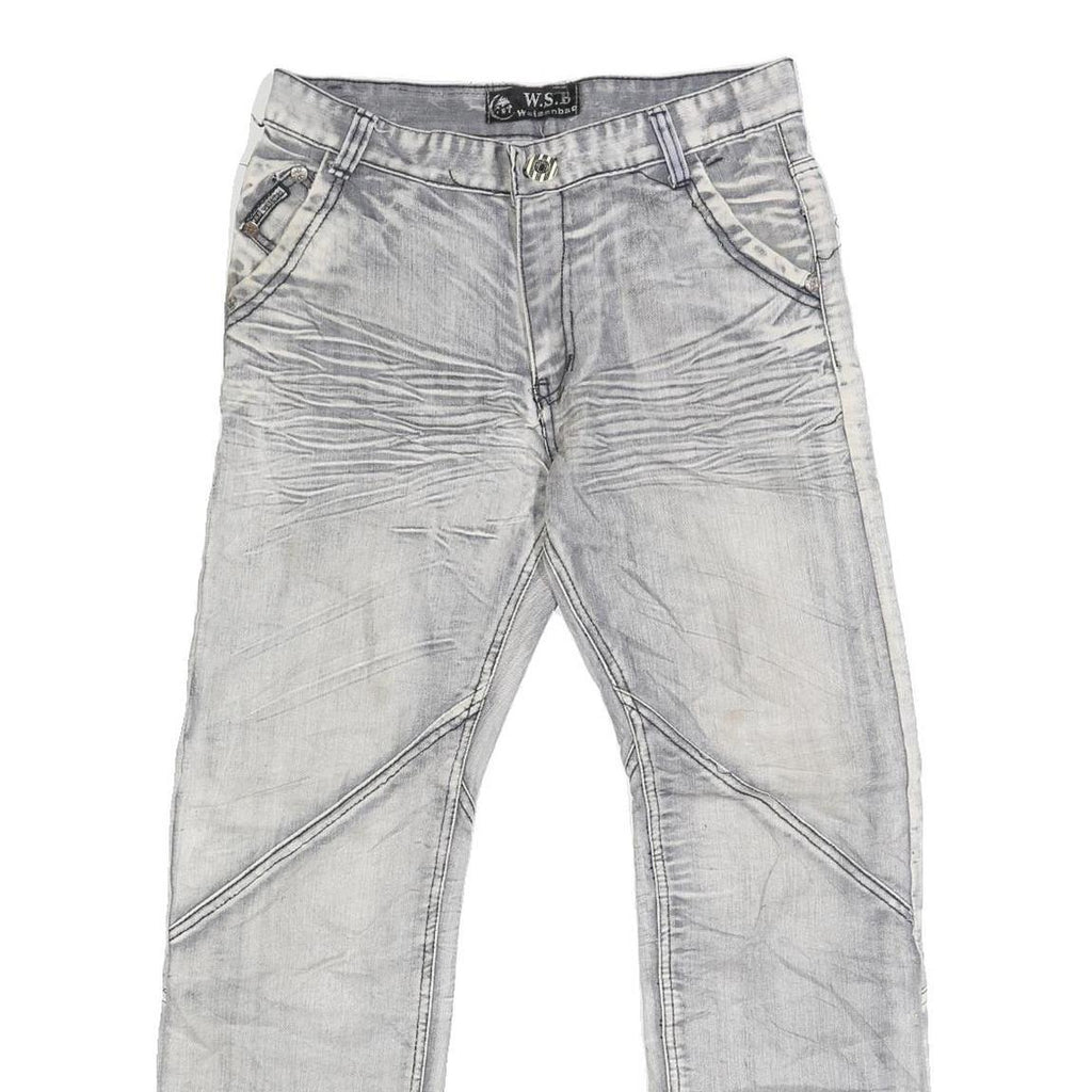 WEI SEN BAO Mens Regular Blue Denim Light Wash Jeans W30 L28 Stylish Comfortable