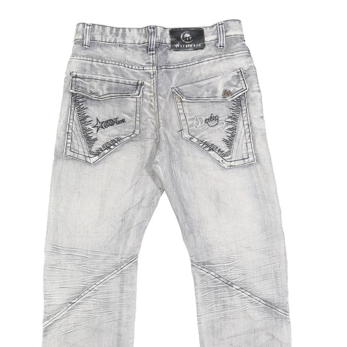 WEI SEN BAO Mens Regular Blue Denim Light Wash Jeans W30 L28 Stylish Comfortable