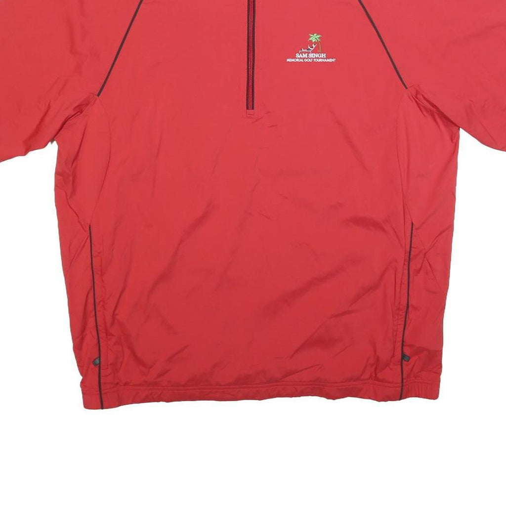 ADIDAS Mens Red Golf Track Zip Jacket XL Polyester Blend Plain Lightweight