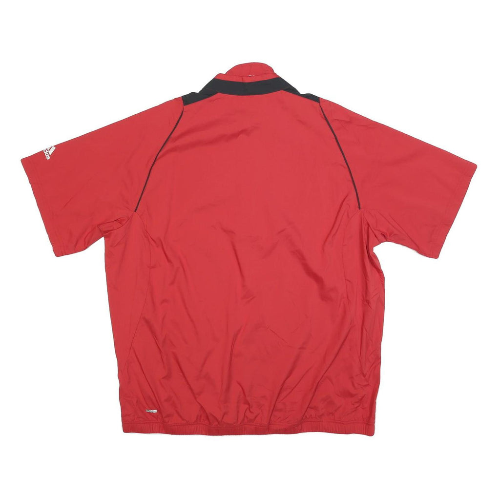 ADIDAS Mens Red Golf Track Zip Jacket XL Polyester Blend Plain Lightweight