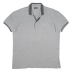 DOLCE & GABBANA Mens Grey & Dark Grey Short Sleeve Plain Polo Shirt L D&G Logo