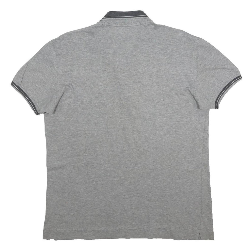 DOLCE & GABBANA Mens Grey & Dark Grey Short Sleeve Plain Polo Shirt L D&G Logo