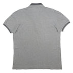 DOLCE & GABBANA Mens Grey & Dark Grey Short Sleeve Plain Polo Shirt L D&G Logo