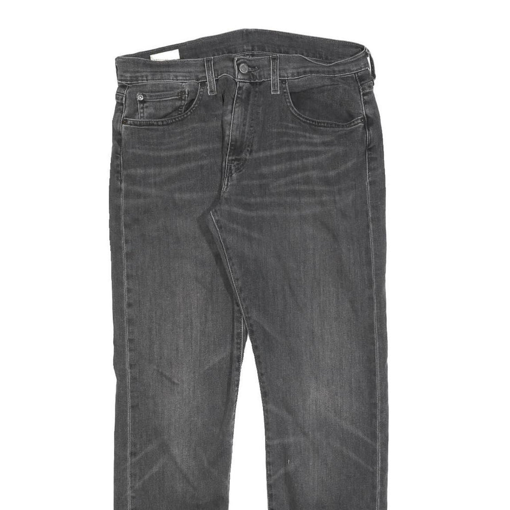 LEVI'S 502 Mens Slim Grey Denim Raw W30 L32 Zip Jeans Distressed Hem