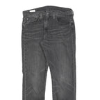 LEVI'S 502 Mens Slim Grey Denim Raw W30 L32 Zip Jeans Distressed Hem