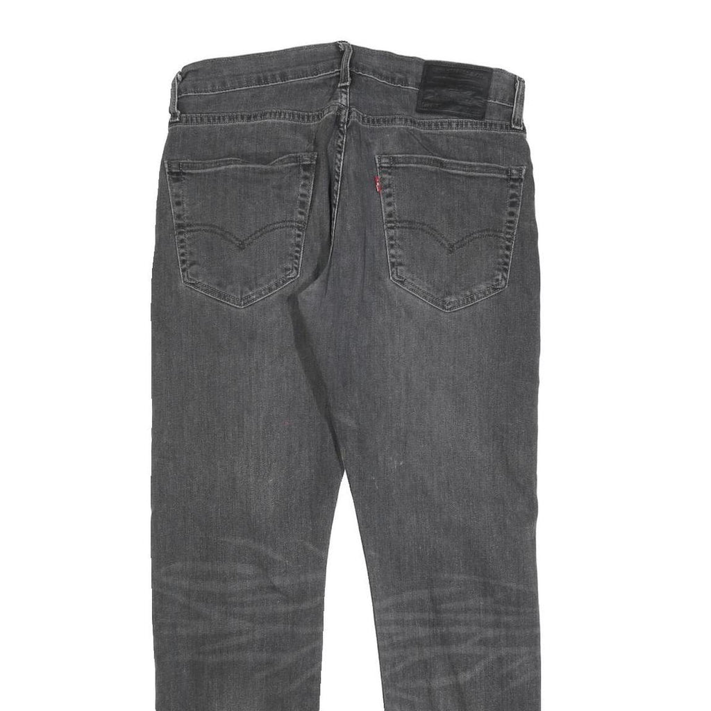 LEVI'S 502 Mens Slim Grey Denim Raw W30 L32 Zip Jeans Distressed Hem