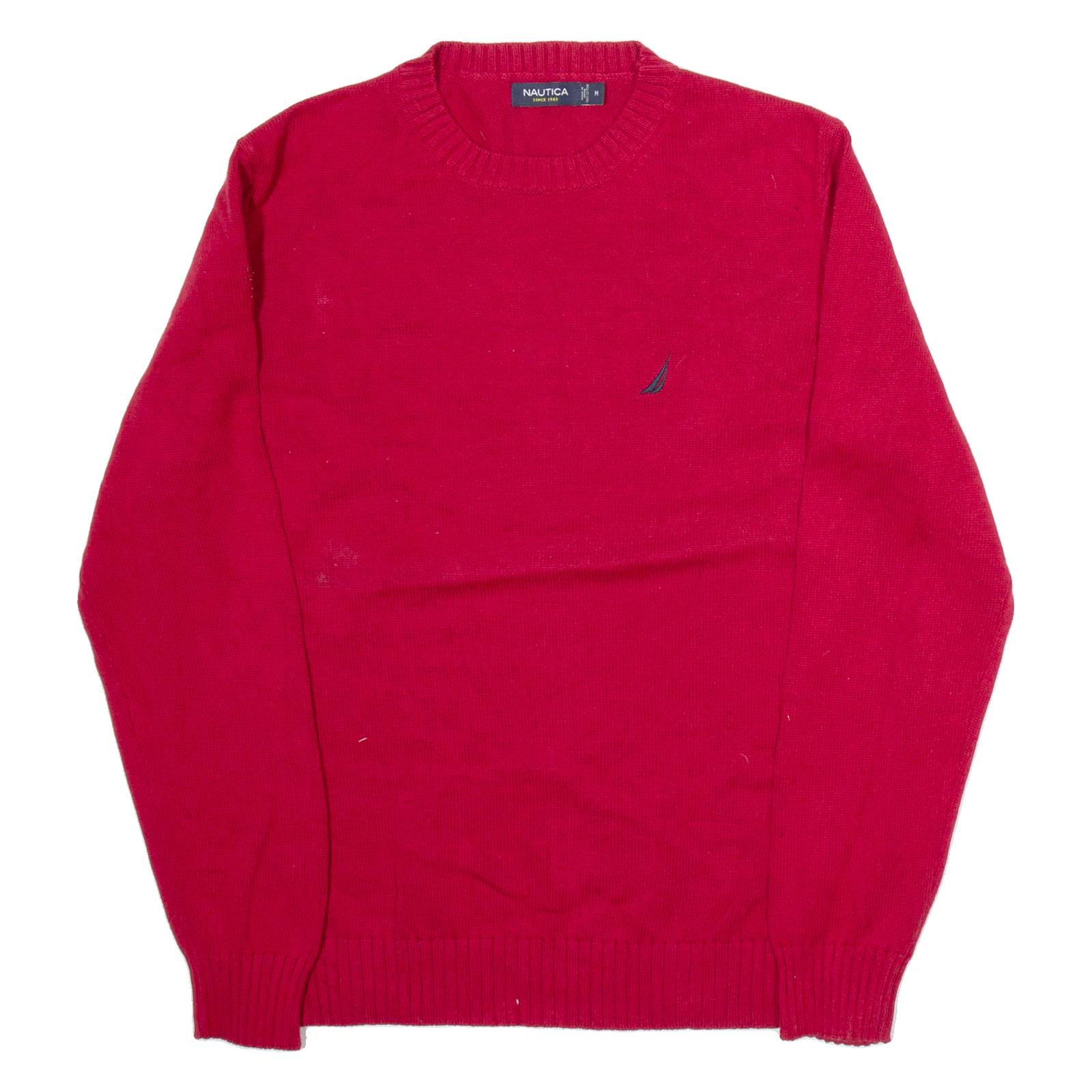 NAUTICA Mens Jumper Red Tight Knit M