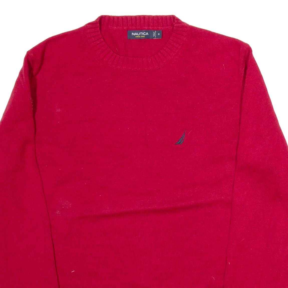 NAUTICA Mens Jumper Red Tight Knit M