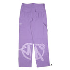 Lilac Womens Relaxed Cargo Trousers W32 L32 Zip Polyester Blend Casual