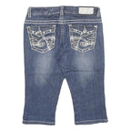 MISS CHIC Womens Denim Blue Cotton Blend Casual Shorts M W30 Stud Embellished