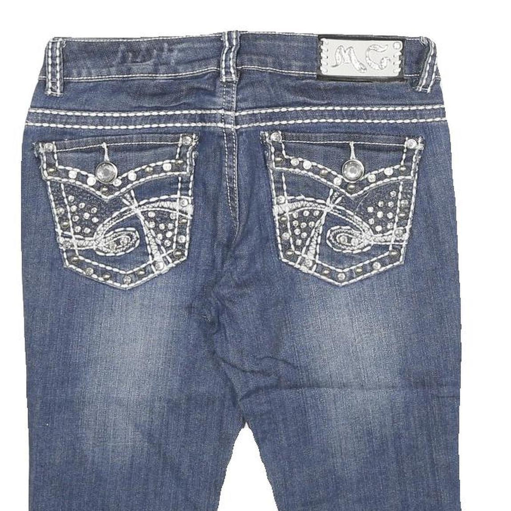 MISS CHIC Womens Denim Blue Cotton Blend Casual Shorts M W30 Stud Embellished