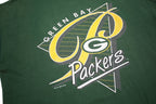 THE EDGE Mens Green Green Bay Packers Graphic T-Shirt XL Short Sleeve Crew Neck
