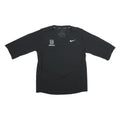 NIKE Mens Black Football V-Neck L Polyester Sweatshirt Short Sleeve Sportswear