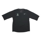 NIKE Mens Black Football V-Neck L Polyester Sweatshirt Short Sleeve Sportswear