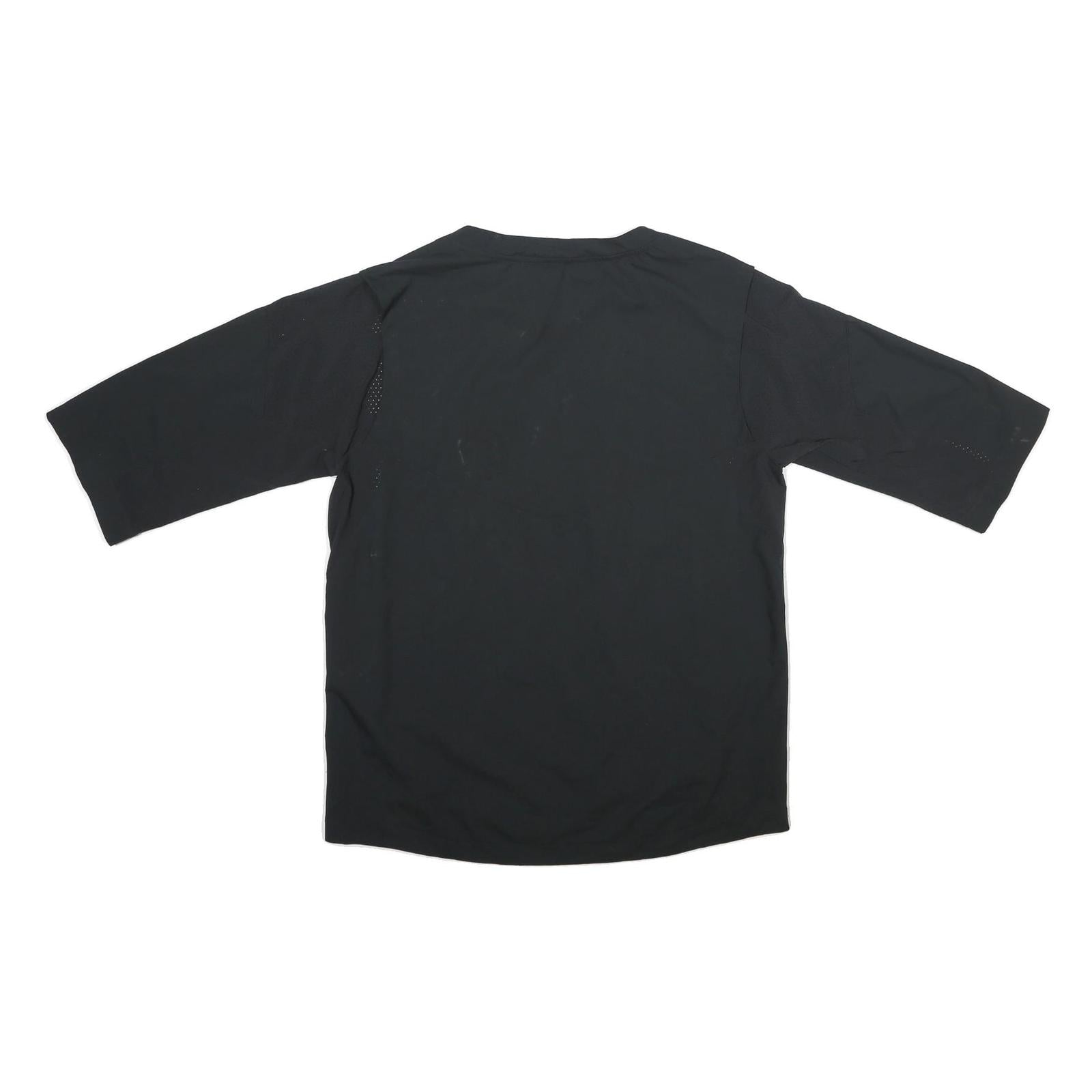 NIKE Mens Black Football V-Neck L Polyester Sweatshirt Short Sleeve Sportswear