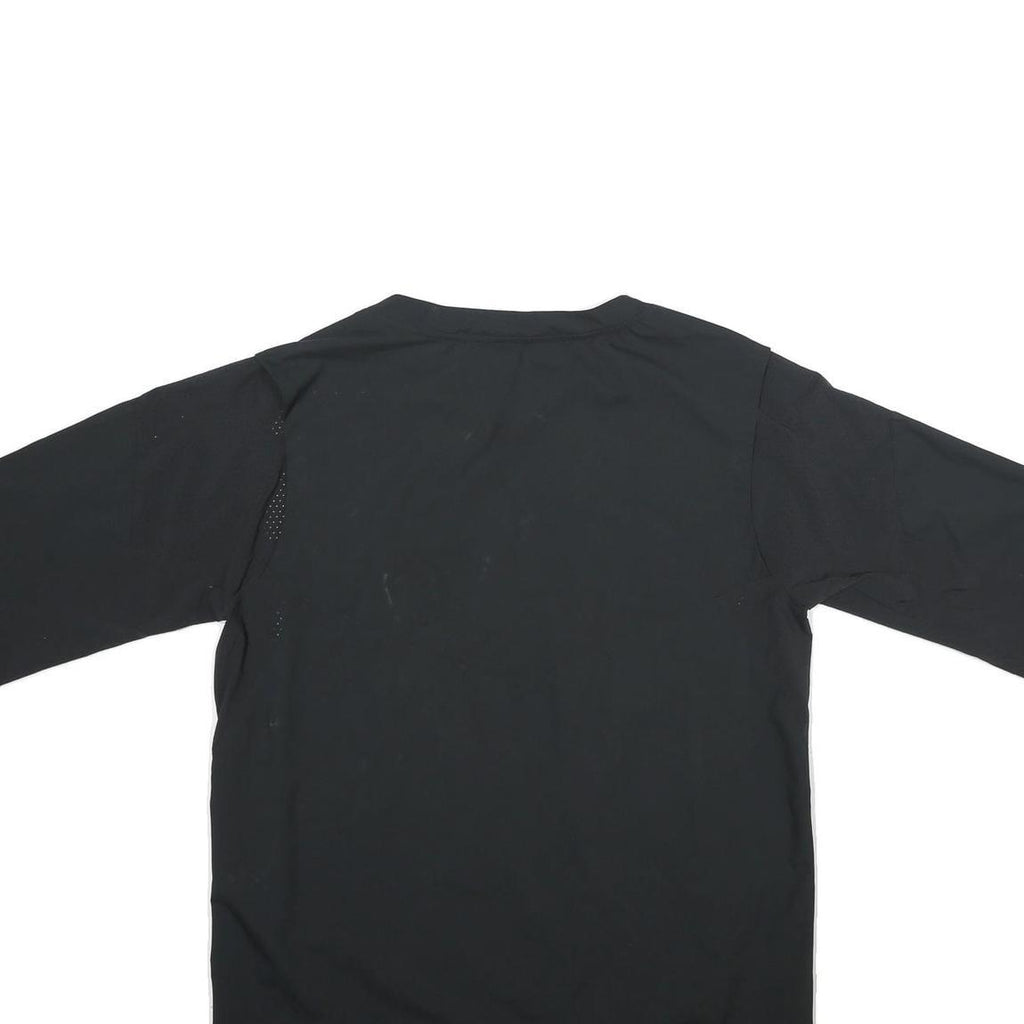 NIKE Mens Black Football V-Neck L Polyester Sweatshirt Short Sleeve Sportswear