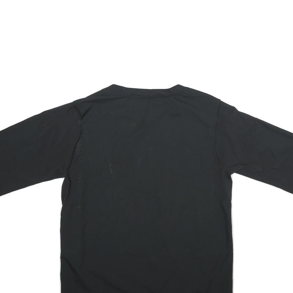 NIKE Mens Black Football V-Neck L Polyester Sweatshirt Short Sleeve Sportswear