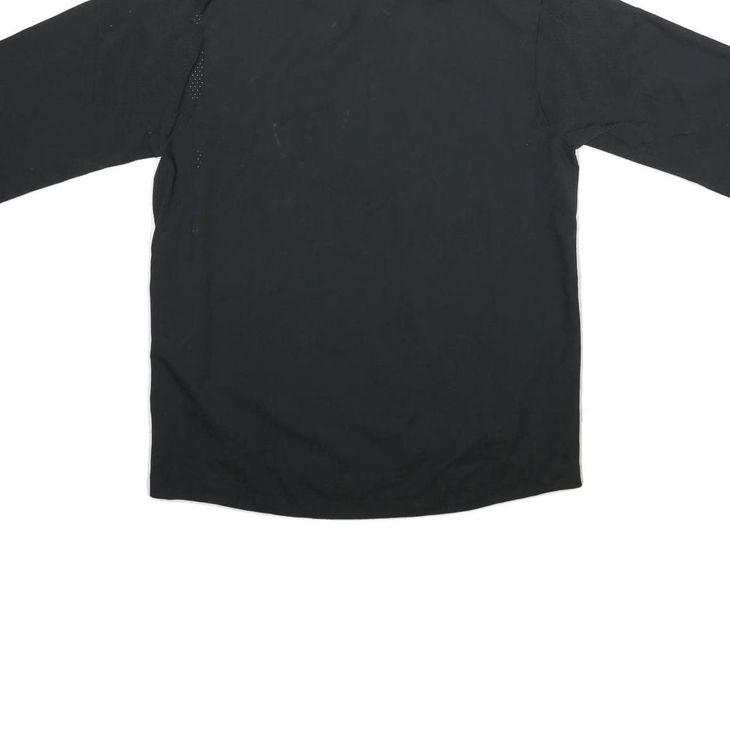 NIKE Mens Black Football V-Neck L Polyester Sweatshirt Short Sleeve Sportswear