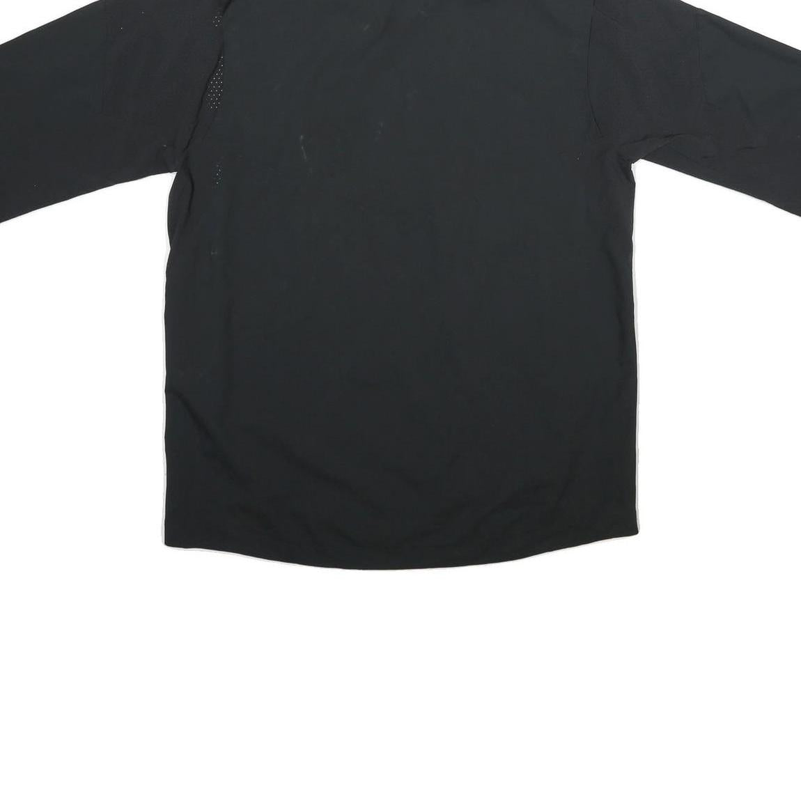 NIKE Mens Black Football V-Neck L Polyester Sweatshirt Short Sleeve Sportswear