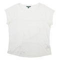 LAUREN RALPH LAUREN Womens White Cotton Eyelet Top Short Sleeve Round Neck XL
