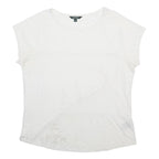 LAUREN RALPH LAUREN Womens White Cotton Eyelet Top Short Sleeve Round Neck XL