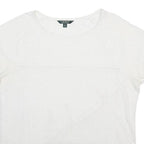 LAUREN RALPH LAUREN Womens White Cotton Eyelet Top Short Sleeve Round Neck XL